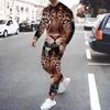 Мужской Комплект 3D Принт Животных С Длинным Рукавом Спортивный Костюм Футболка+Брюки Комплект из 2 предметов Круглый Вырез Толстовка Спортивные Штаны Костюм из 2 частей