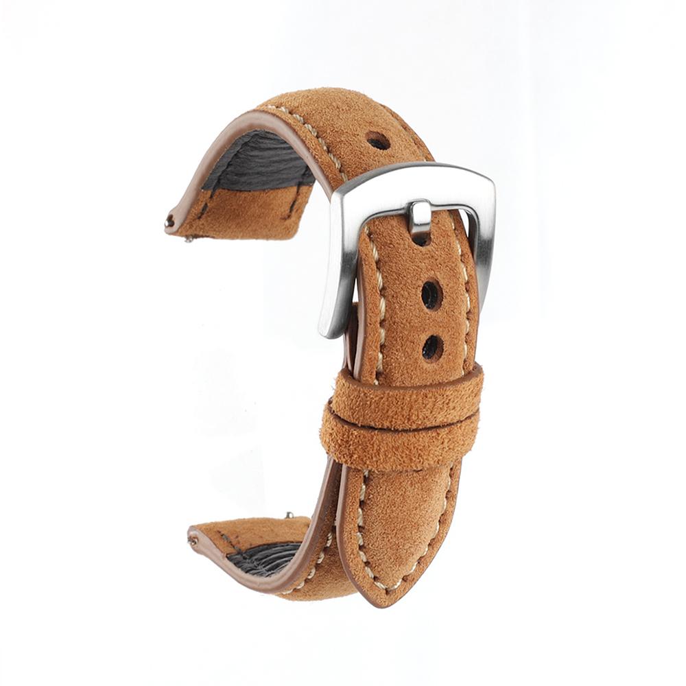 Ремешок для часов Замшевый кожаный ремешок для часов 18 мм 19 мм 20 мм 22 мм Винтажный ремешок для часов ручной работы Серый Коричневый Сменные ремни для аксессуаров для часов