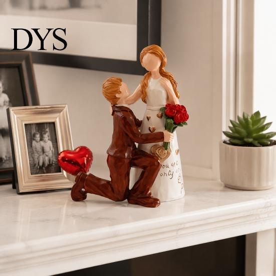 Modern Art Ornaments for Entrance Hall Faceless Wedding Couple Figurine, Resin Statue, Romantic Proposal Anniversary Gifts Couples Sculpture