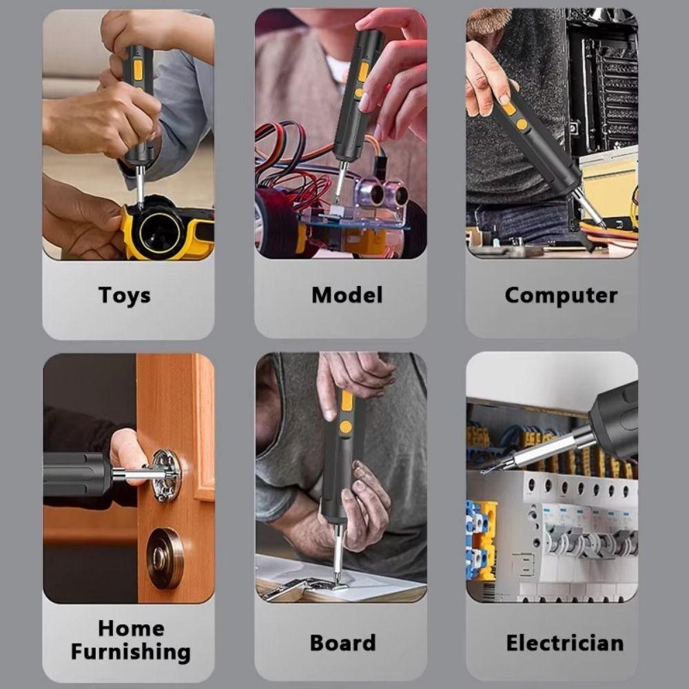 Аккумуляторная беспроводная электрическая отвертка с USB-зарядкой, литиевая батарея, легкая, электрическая дрель-шуруповерт, прецизионная электрическая отвертка