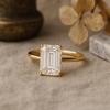 Yellow Gold Plated 925 Sterling Silver Emerald Cut Cubic Zirconia Solitaire Ring – Classic Engagement, Promise & Fashion Jewelry for Women