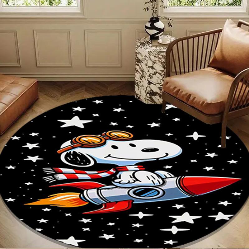 Cute Dog Heartfelt Night Round Rug for Livingroom,Bedroom, Palyroom, Chair Rug, Area rug, Circle Carpet, Large Size Fan Christmas gift