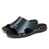 Летние мужские тапочки Сандалии-клоги из натуральной кожи Дышащие Пляжные классические кожаные шлепанцы Вьетнамки для улицы Плю… Еще