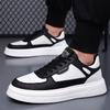Fashion White Casual Shoes Lightweight Sneakers Breathable Tenis Sports Shoes Leather Men Skateboarding Shoes Flat Wear-Resistant Shoes