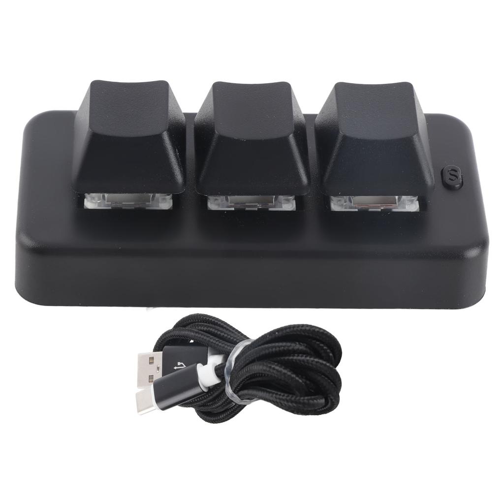 3 Клавиши Клавиатура RGB Подсветка 3 Клавиши USB Интерфейс Мини Механическая Программируемая Plug and Play Макро Клавиатура для Компьютера