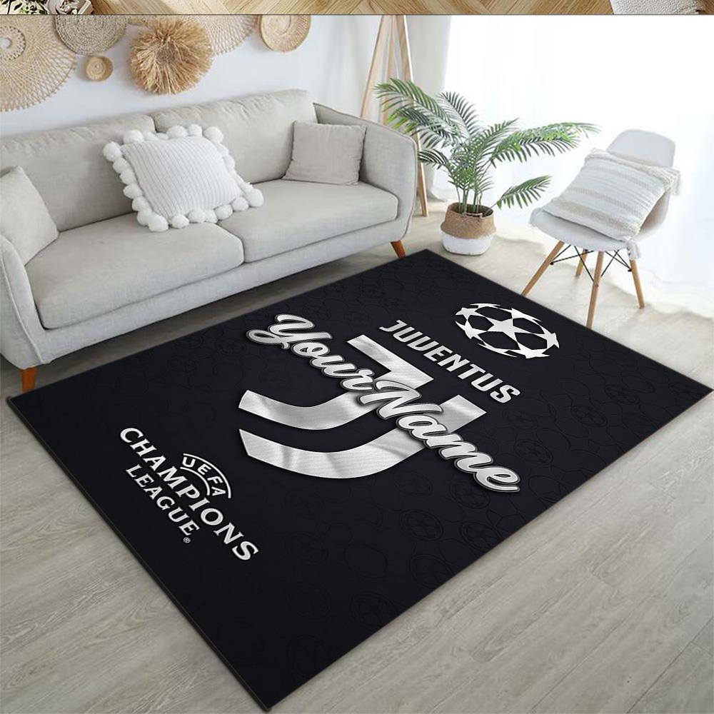 Juventus Customized Name Area Rug Design for Hallway Bedrooms Kitchen Living Rooms Antislip Carpet Decorate Offices Perfect Gift for Friends & Family