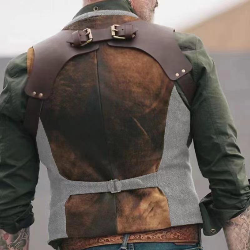 Новый модный мужской лоскутный контрастный цветной жилет в британском стиле, простой повседневный жилет нескольких цветов