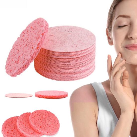 Reusable Round Absorbent Compressed Natural Makeup Removal Exfoliating SPA Face Cleansing Cellulose