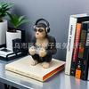 Gorilla with earphone resin ornament, creative gorilla doll, home, garden, lawn ornament