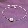 Lady Girls Bracelet Sterling Silver Fresh Little Daisy Sunflower Anklet Accessories