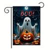 1pc Happy Halloween Garden Flag Cute Ghost Pumpkin Print Suitable for Halloween Yard Outside Decoration No Flag Pole 12X18 Inch