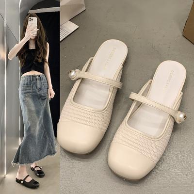 Женские французские ретро-сандалии на плоской подошве в стиле ретро Baotou Anti-Odor, высококачественные нескользящие сандалии Hundred Outdoor Wearable