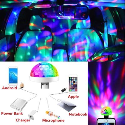 USB светодиодный декор интерьера автомобиля, цифровой RGB светодиодный музыкальный красочный эффект волшебного шара, MP3, дискотека, диджей, сценический свет
