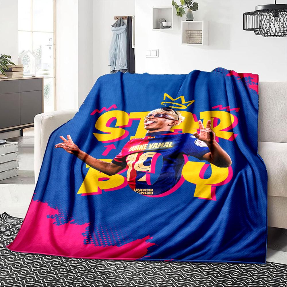 Yamal Fc Celebration printed flannel breathable and warm blanket, a stylish home gift, suitable for home, office and bedspread use. 0710a11