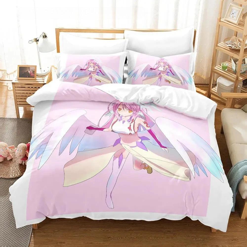 No Game No Life Bedding Set Single Twin Full Queen King Size Bed Set Adult Boys Bedroom Duvet Cover Sets 3D Anime