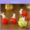 Adorable Miniature Rabbit Ornament Resin Cute Carrot Rabbit House Garden Decor