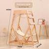 Solid Wood Cat Climbing Frame with Sisal Scratching Board & Hammock - Wear-Resistant, Non-Chipping Design.