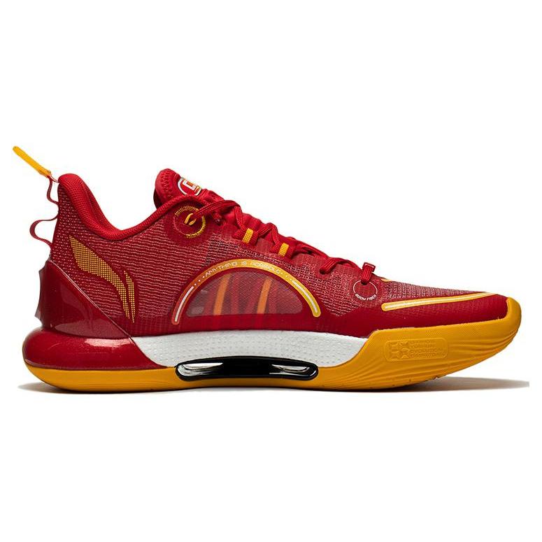 Li Ning Yushuai Evolution Low Выездная Командная Ткань Устойчивая к истиранию Дышащая Низкие Баскетбольные Кроссовки Мужские Ярко-Неоновые ABAS161-6
