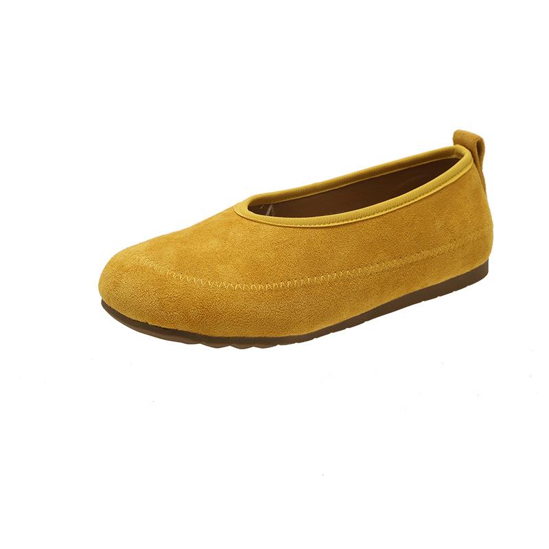 Французская ретро-мода туфли Мэри Джейн женские 2025 новые ленивые с одной педалью с мелким вырезом на мягкой подошве для通勤 обувь Doudou