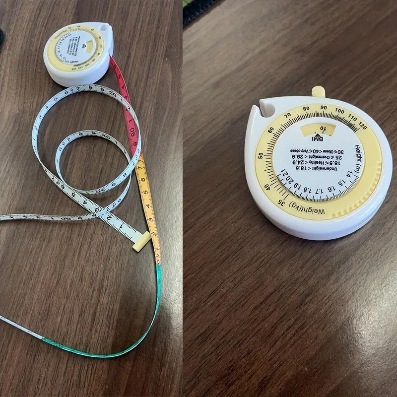 1 x 59.06"/59" BMI измерительная лента для тела, пластиковая выдвижная линейка с метрической шкалой и каплевидным корпусом – Идеально для моды