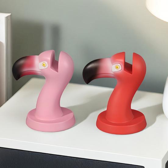 Держатель для очков Фламинго, подставка для очков, статуэтка животного из смолы, украшение для рабочего стола, прочная нескользящая стойка для очков