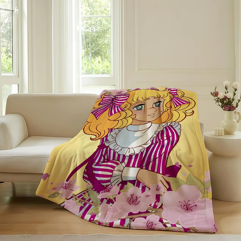 Lovely C-Candy Candy Girl Blanket Warm Soft Suitable For Bedroom Sofa Bed Living Room Office Travel Camping Gifts