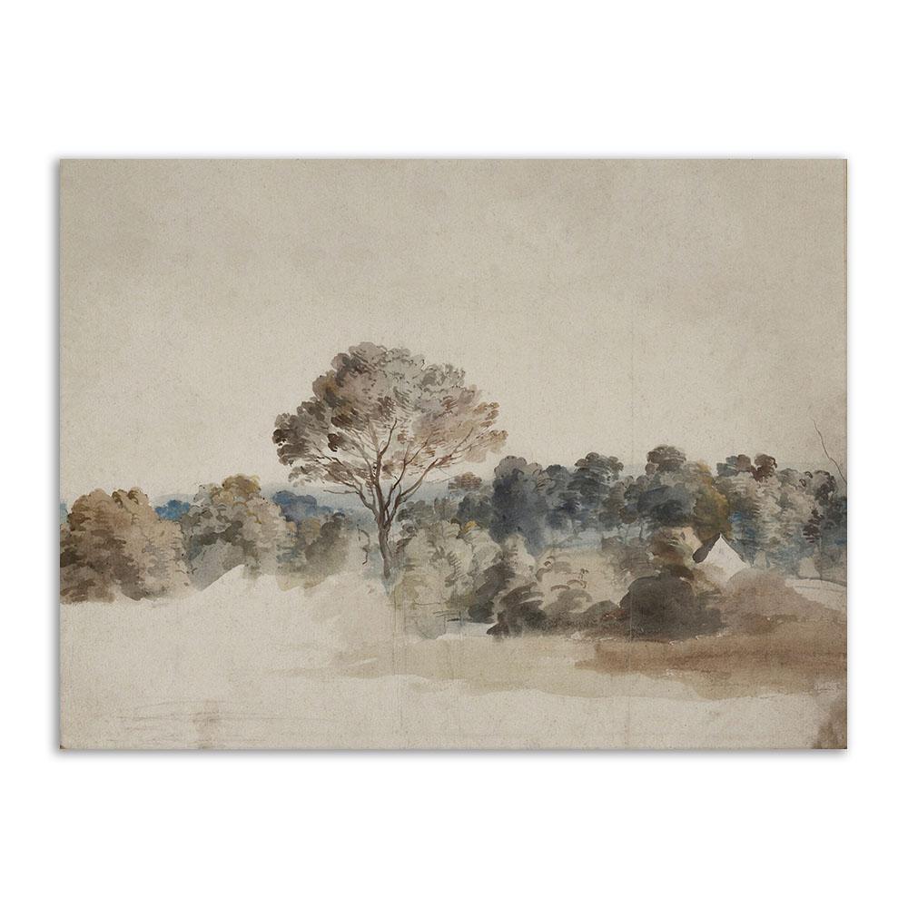 Ретро настенное искусство, скандинавская картина на холсте, настенный постер и принты, винтажное деревенское поле, пейзажное украшение, картина для гостиной