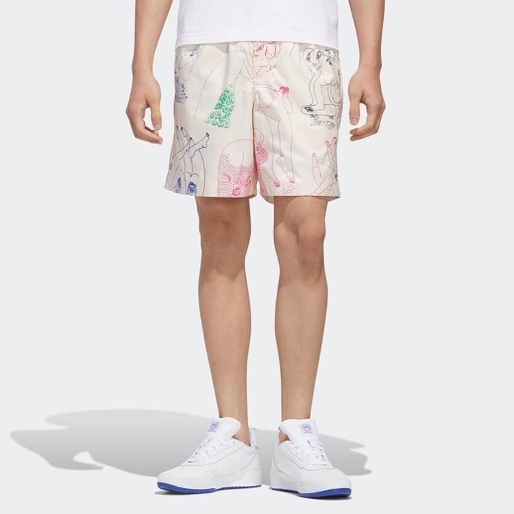 adidas Спортивные шорты со средней посадкой Originals с принтом трилистника Мужские шорты Off-White FM1395