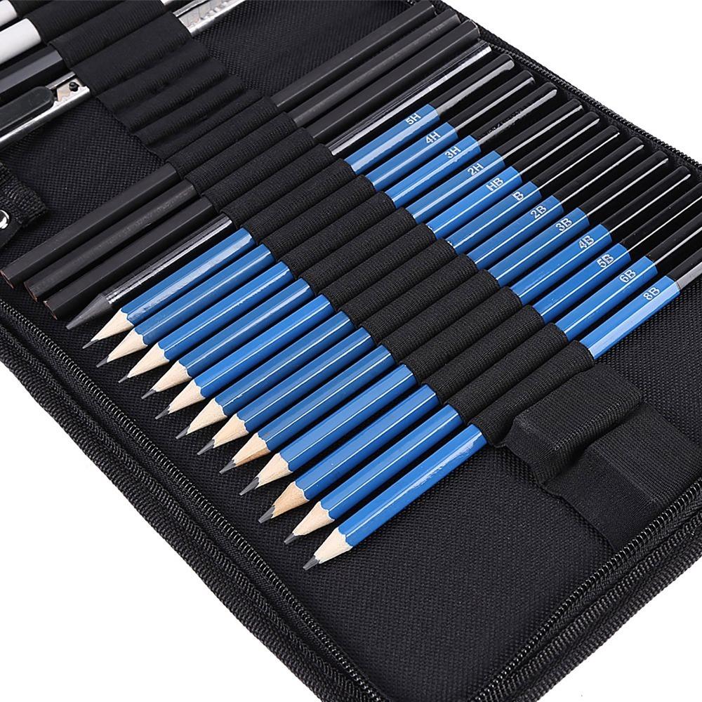 33PCS With Storage Bag Drawing Supplies Non Toxic Charcoal Sticks Sketch Pencil  Line Drafting