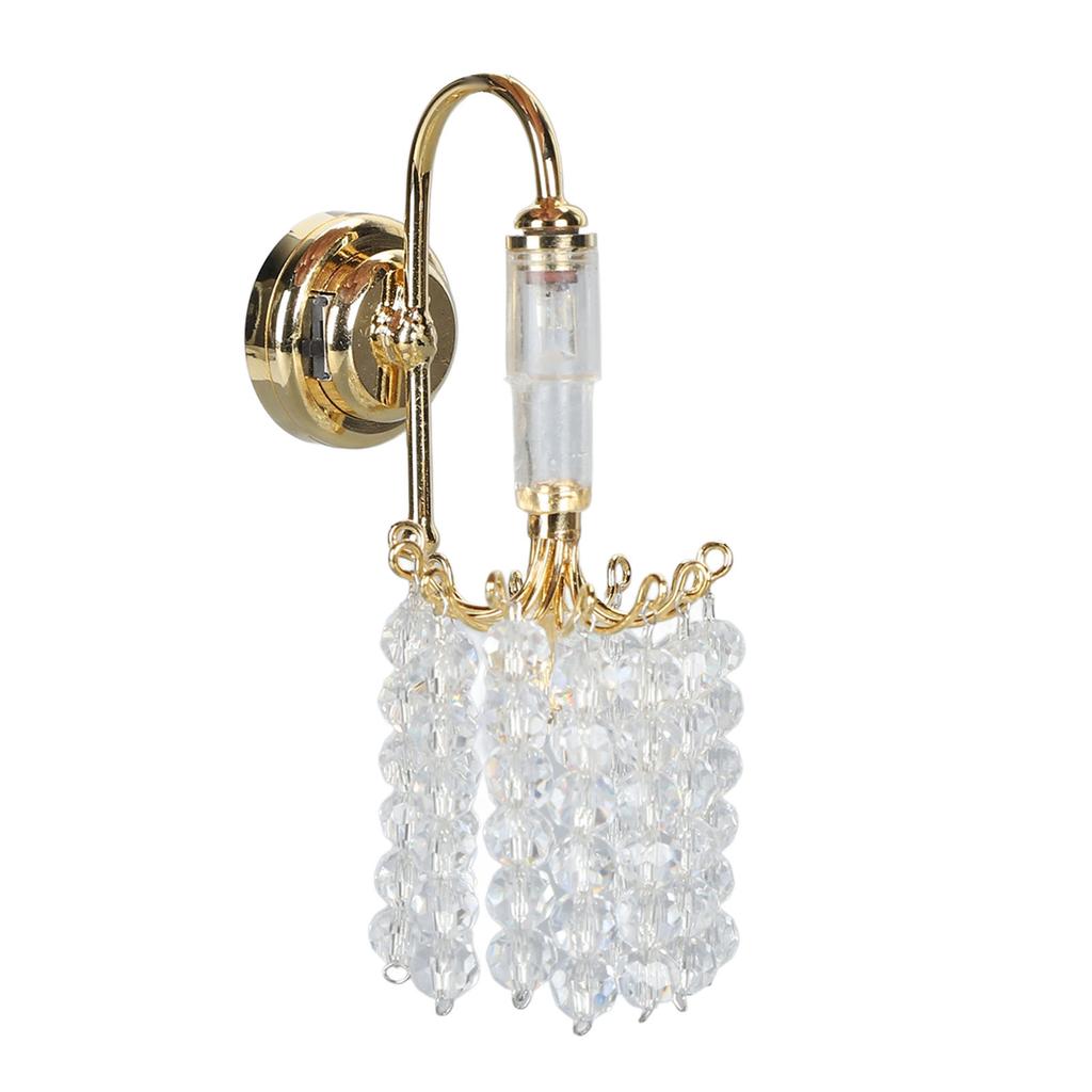 1:12 Scale Dollhouse Lamp Bead Decoration Wall Lamp 130mAh Battery Powered Miniature Furniture