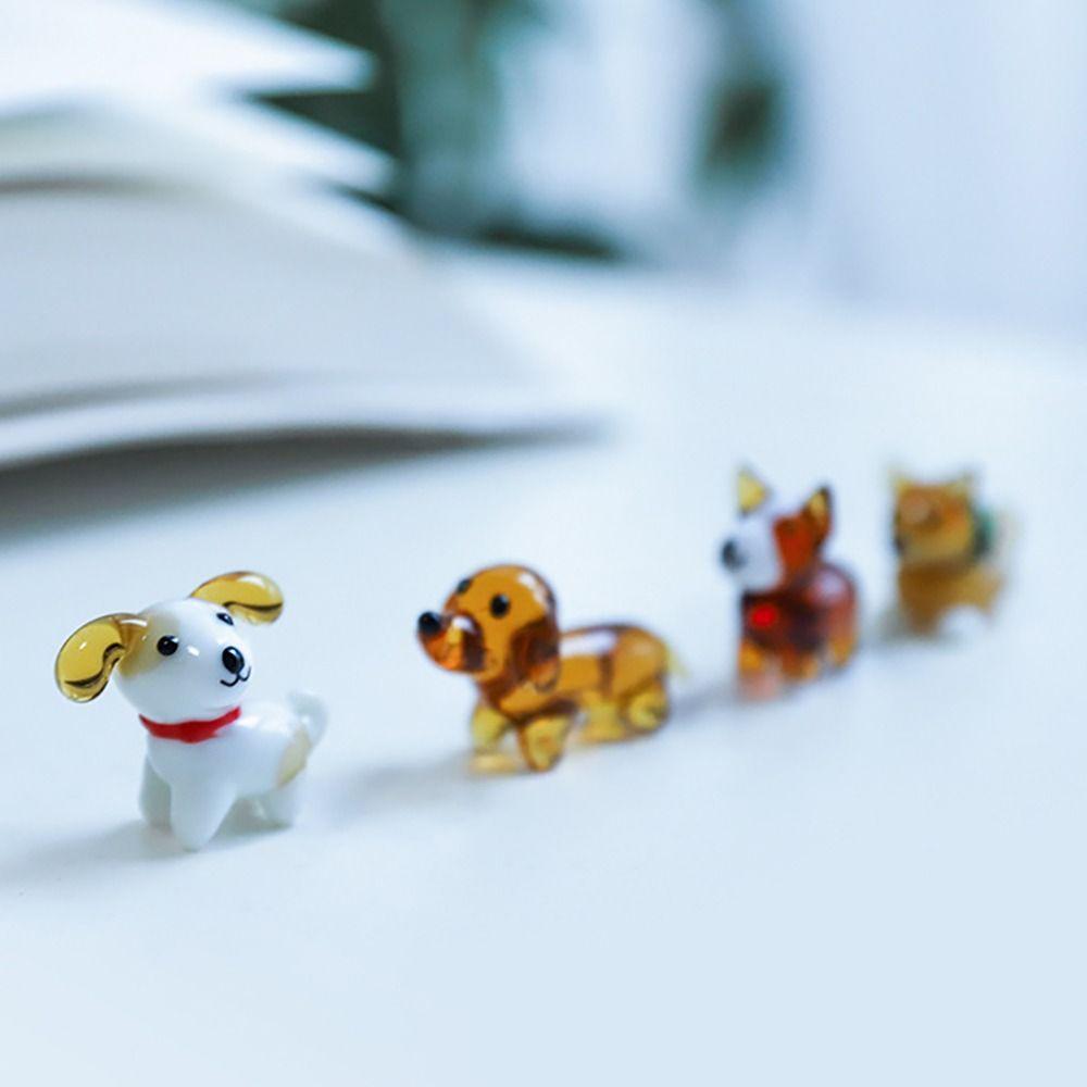 Украшения для собак из натриево-кальциевого стекла, поделки из мультяшных собак, изысканная модель собаки