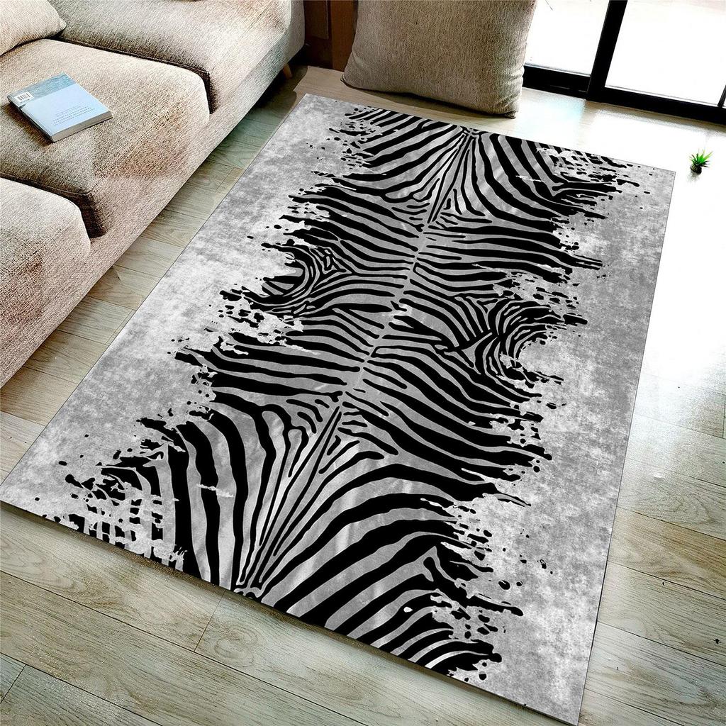 EPeddler Home Modern Zebra Pattern Digital Printing Washable Non-Slip Leather Base New Generation Living Room, Bedroom, Hallway Carpet