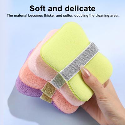 1/2 шт. Губка для купания, мешочки для экономии мыла, обильная пена, мягкая кожа, нежная текстура, губка с пенообразующим эффектом
