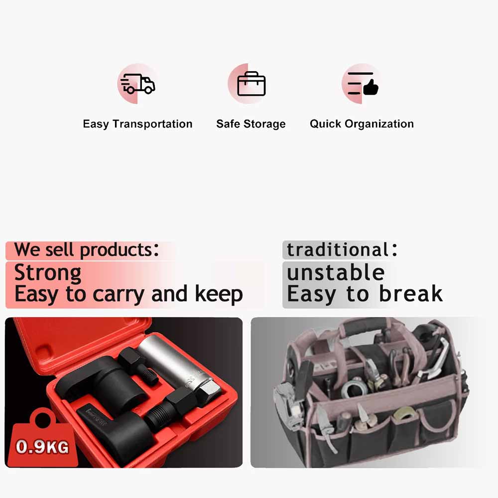 Комплект из 5 торцевых ключей для датчиков кислорода 22 мм 1/2" и 3/8" для снятия привода, установки и ремонта лямбда-зонда, автомобильные запчасти, аксессуары