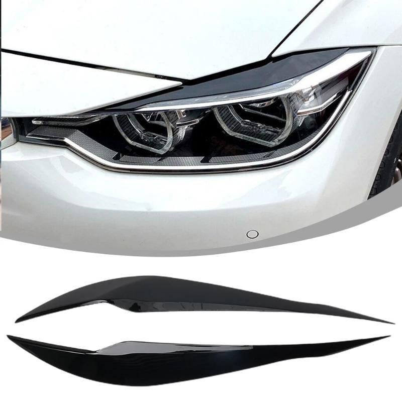 2 шт. автомобильные фары лампы брови крышка отделка наклейки для BMW 3 серии F30 F35 2013-2019Gloss Black автомобильные веки крышки ABS Carbon