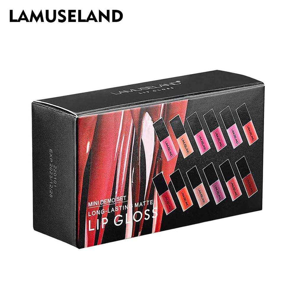 12Colors/Set Mini Cute Long-Lasting Lipstick Matte Mini Lip Gloss Waterproof Travel Kit