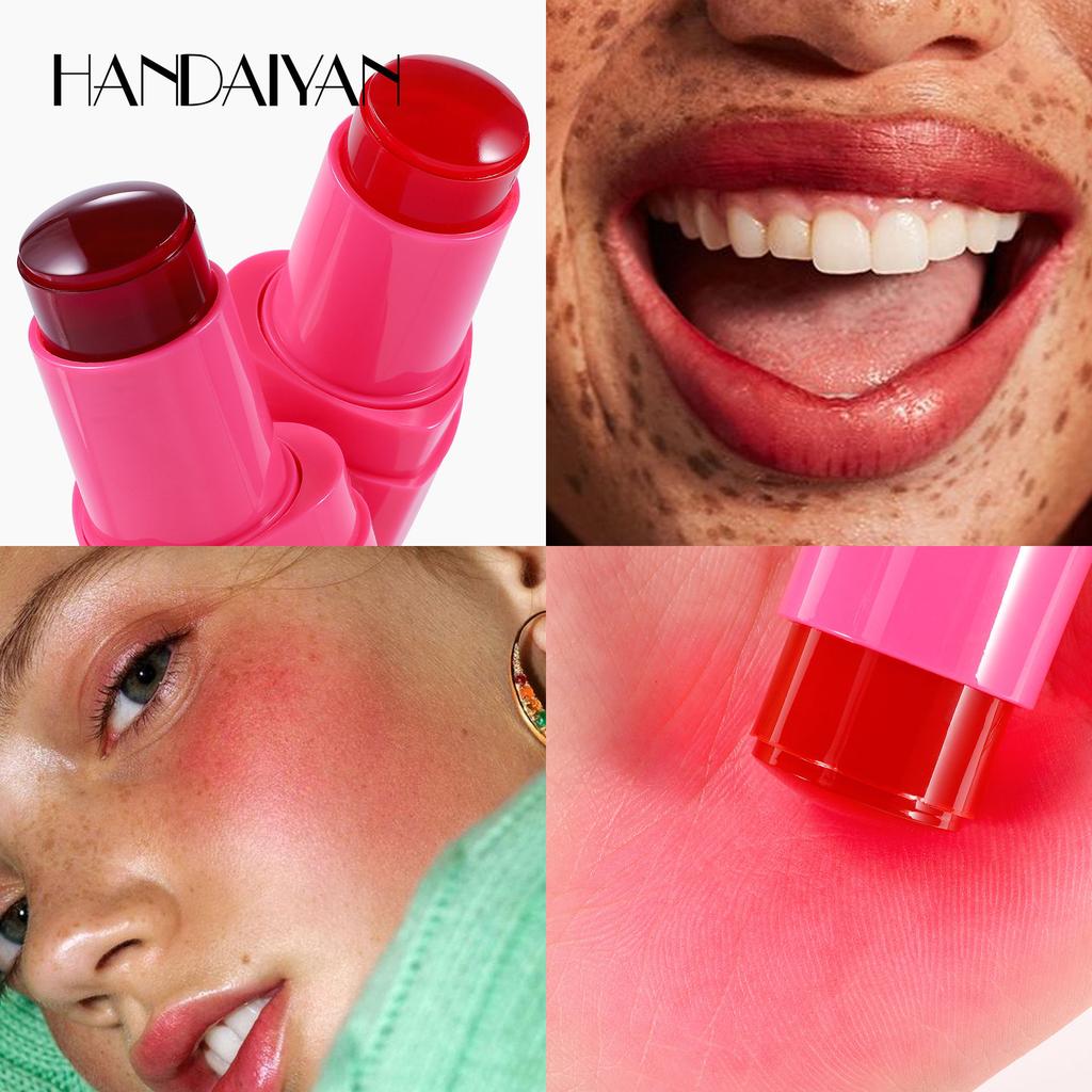 5 цветов желейные румяна-стик бальзам для губ тени для век 3-в-1 многоцелевые матовые румяна увлажняющий осветляющий блеск для губ