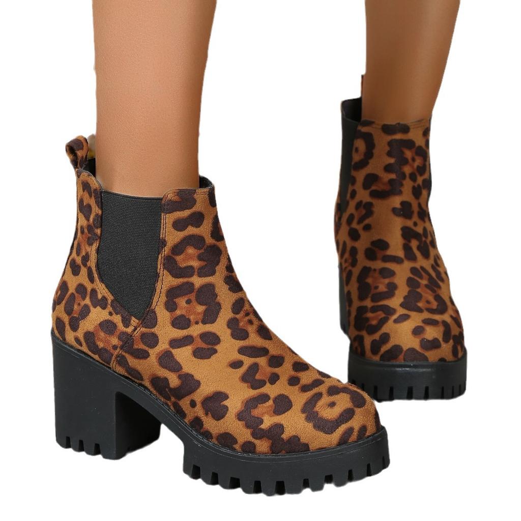 Большие размеры Ботинки Martin женская верхняя одежда осень-зима 2024 новые одинарные ботинки с леопардовым принтом повседневные женские ботинки