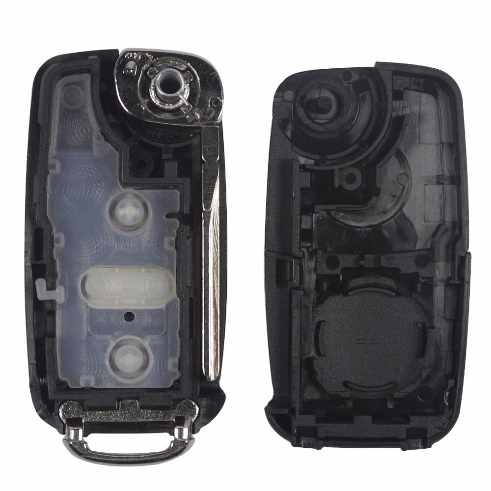 Jingyuqin 10 шт. складной дистанционный автомобильный чехол для ключей с откидной крышкой для нового VW Volkswagen Transporter Polo GOLF 2 кнопки