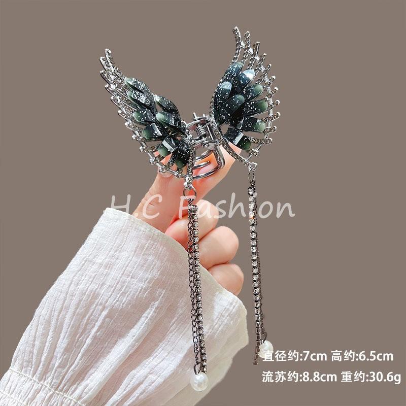 Fashion Lily of the Valley Flower Claw Clip Premium Pearl Butterfly Tassel Hair Clip Girls Elegant Hair Accessories