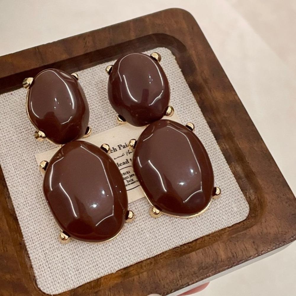 Geometric Design Drop Earrings Exaggerated Shaped Resin Earrings European American Style
