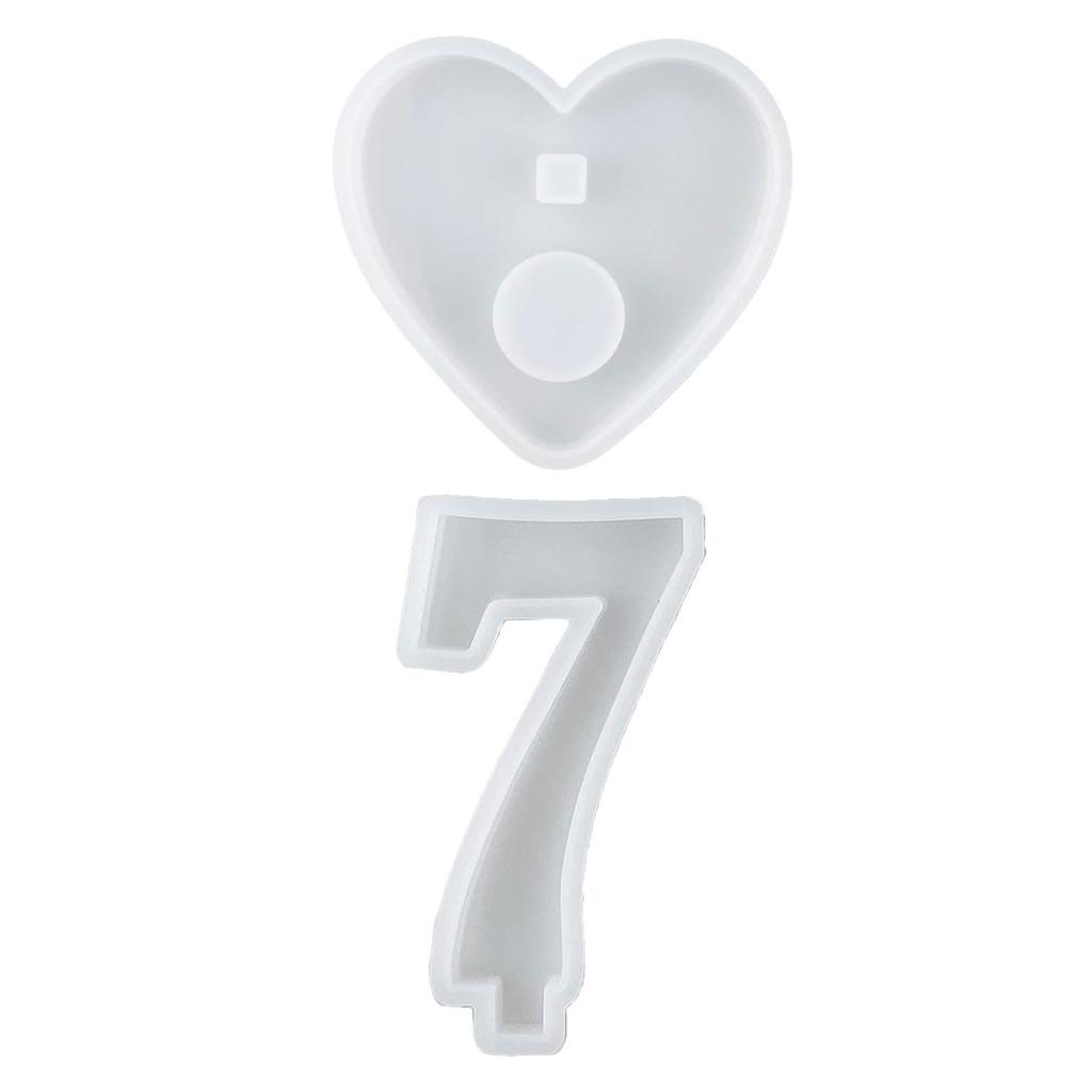 1-10 Numbers Shape DIY Silicone Mold 3D Handmade Candle Holder with Heart Base Gypsum Resin Mold Craft Candlestick Mould