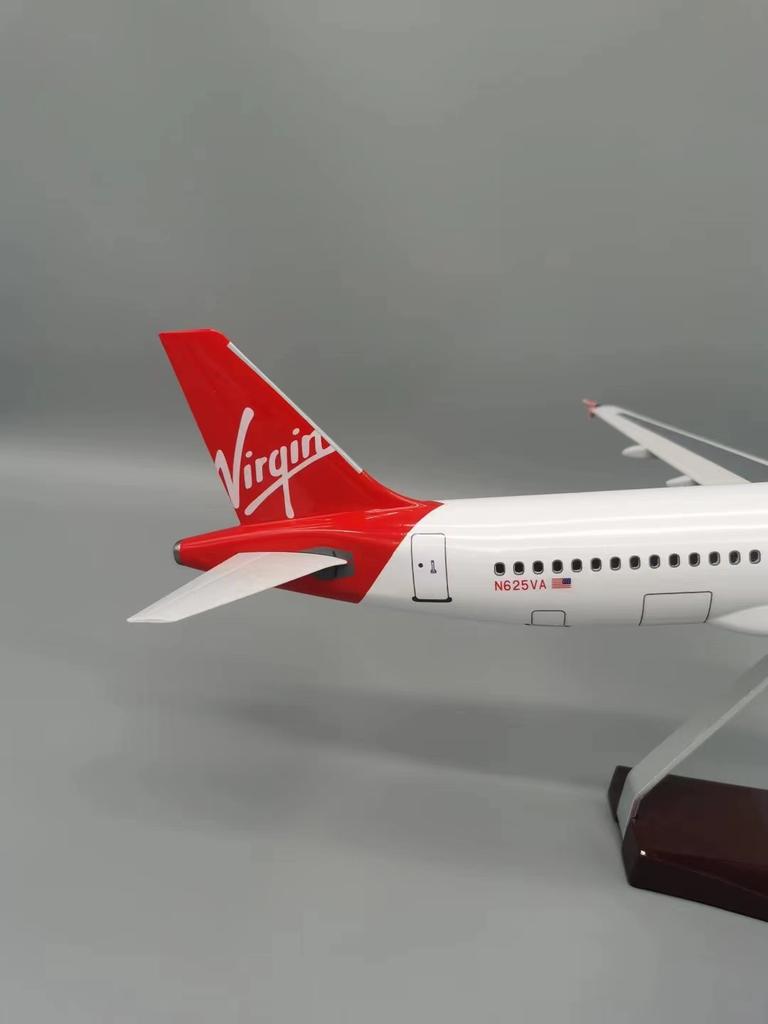 Литая смола Модель самолета 1/80 47СМ Самолет A320 Авиалинии Virgin Air Свет С Колесами Шасси Коллекция Дисплей Офис