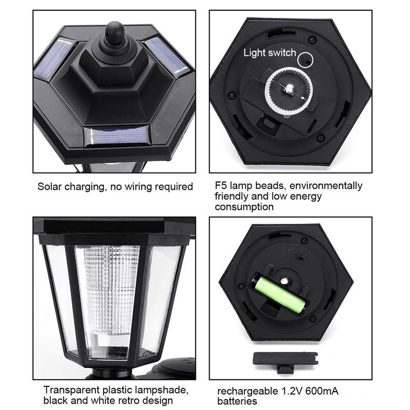 Беспроводные солнечные настенные светильники с одинарной/двойной головкой, уличные водонепроницаемые настенные ночные светильники, ретро-фонарь для сада, патио, двора, новые