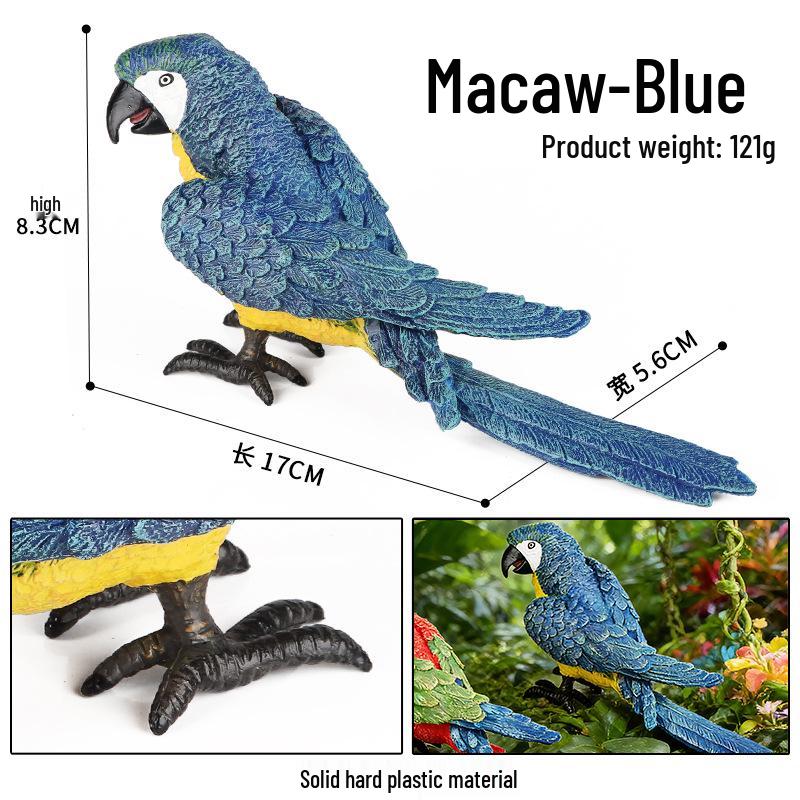 Wild Animal Simulation: Flying Parrot & Peacock Model Toy Ornament for Kids