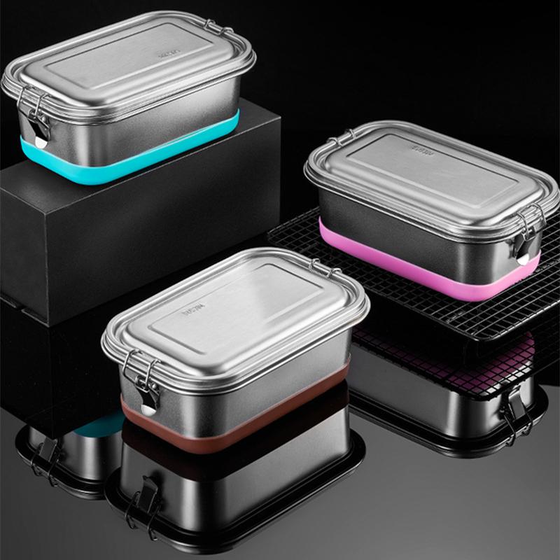 Stainless Steel Double Layer Lunch Box with Compartments Sealed Insulated Bento Food Storage Boxes Container Kitchen Tableware