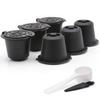 Reusable Nespresso Coffee Capsules Cup with Spoon Brush Black Refillable Coffee Capsule Gift Coffee Filter Accessor