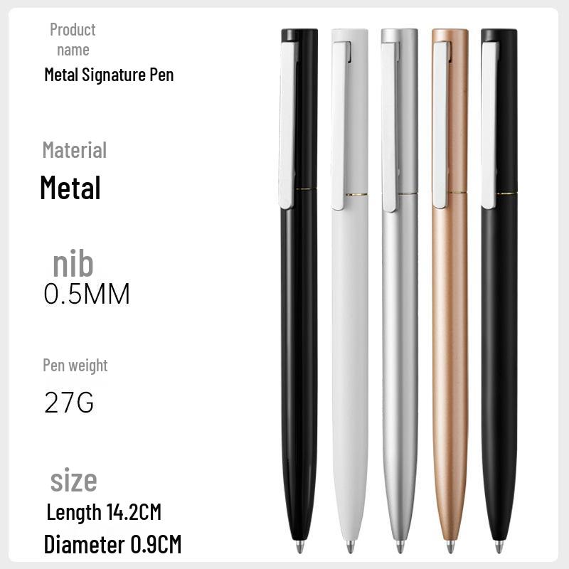 Металлическая гелевая шариковая ручка Xiaomi разных цветов для бизнеса и офиса, с возможностью персонализации логотипом.