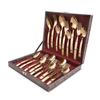 Allie 18 Pcs Stainless Steel Rose Gold Cutlery Set with Leatherette Box (6 Dinner Spoon, 6 Dinner Forks, 6 Teaspoon)
