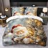 Christmas Reindeer Sleigh Snowflake Print Duvet Cover And Pillowcase Set 2Pcs Or 3Pcs Bedding